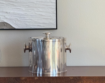 Vintage St. James Silver Ice Bucket | Brazilian Mid-Century Barware, Removable Insert