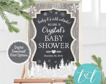 BABY It's COLD OUTSIDE Welcome Poster, Winter Wonderland Baby Shower Welcome Poster 24" x 36"