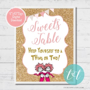 Hot Air Balloon "Oh the Places She'll Go" Baby Shower SWEETS TABLE Sign Dessert Table