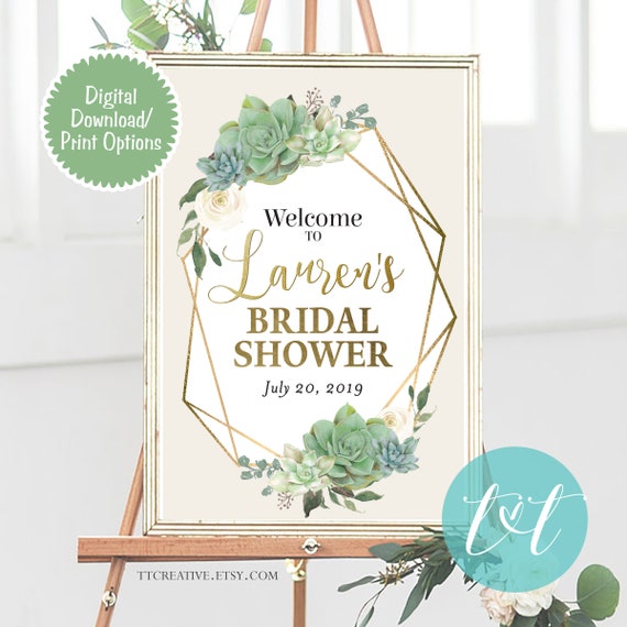 Gray Floral Bridal Shower Welcome Poster Bridal Shower Welcome Poster 24 x 36