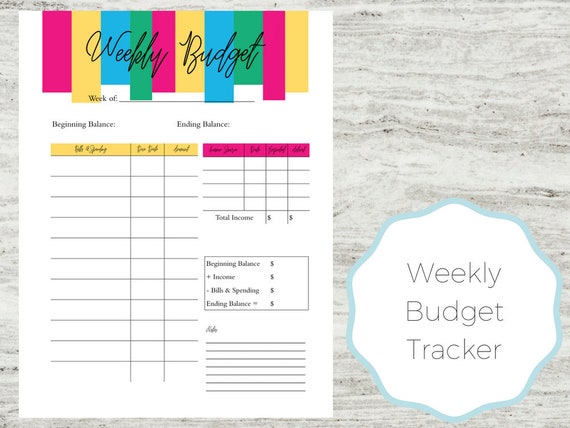 weekly budget printable weekly