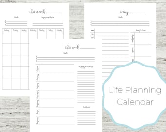 3 in 1 Daily Weekly Monthly Calendar | Monthly Calendar | Daily Calendar | Weekly Calendar | Calendar Printable | Printable Calendar