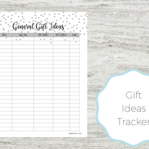 Gift Tracking Printables Set | Holiday Shopping | Holiday Planning ...