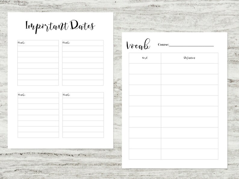 Semester Planner College Planner Semester Printable Etsy