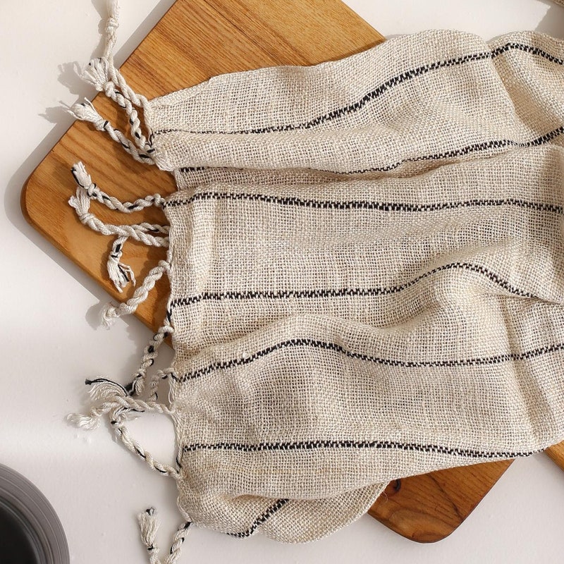 Kitchen Towel Black Stripes - Etsy