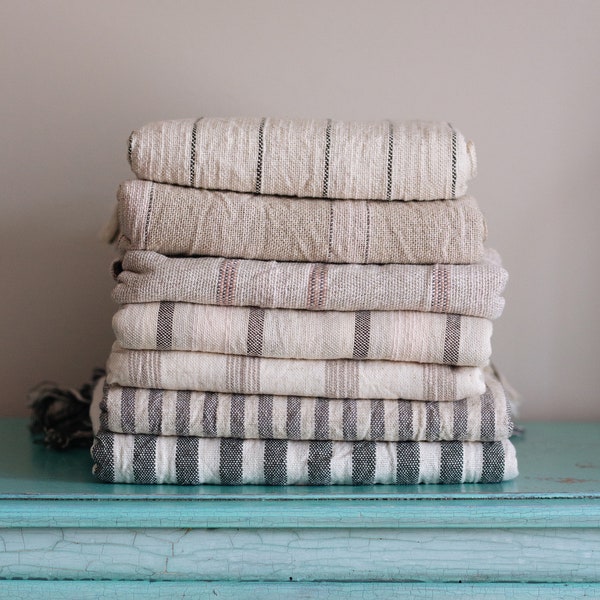 Turkish Towel Customize Set of 4, Linen Cotton Lightweight Turkish Towel, Boho Beach Blanket, Striped Picnic Throw, Baby Cover, Bridal Gift