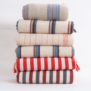Customize Linen Towel Set, Striped Lightweight Towel, Picnic Throw Blanket, Turkish Bath Towel, Picnic Table Cloth, Beach Blanket Set