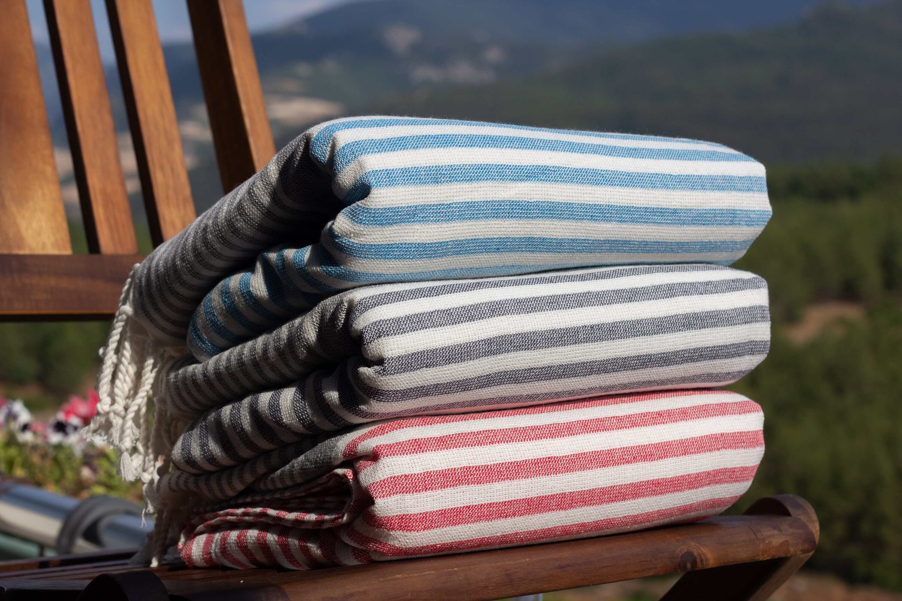 Rot Grau Gestreifte 100% Baumwolle Frottee Handtücher | Etsy