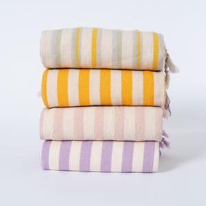 Ensemble de serviettes turc à personnaliser, essuie-mains en lin et coton, torchon coloré, torchon à rayures, essuie-mains léger, essuie-mains turc image 8
