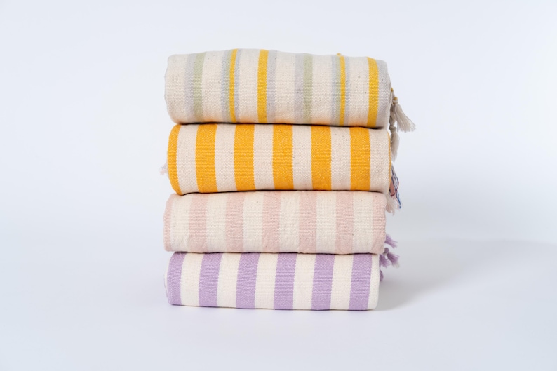 Ensemble de serviettes turc à personnaliser, essuie-mains en lin et coton, torchon coloré, torchon à rayures, essuie-mains léger, essuie-mains turc image 8