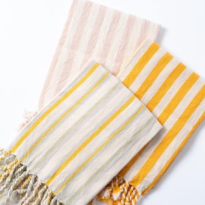 Ensemble de serviettes turc à personnaliser, essuie-mains en lin et coton, torchon coloré, torchon à rayures, essuie-mains léger, essuie-mains turc image 7