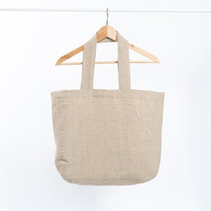 Linen Handmade Tote Bag, Organic Linen Beach Bag, Linen Shoulder Bag, Hand Crafted Shopping Bag, Organic Tote Bag, Birthday Gift