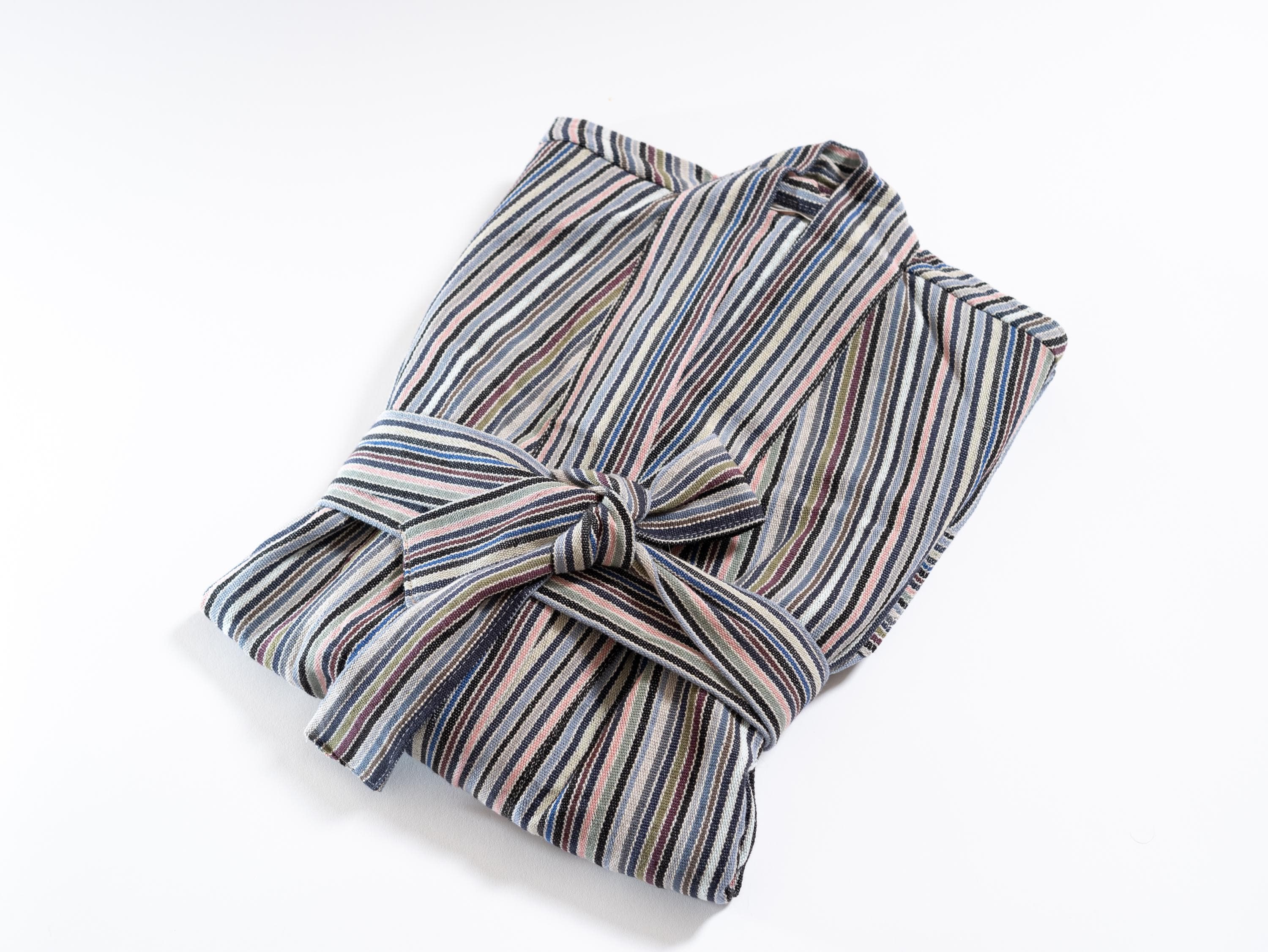 Colorful Striped Loungewear, Lightweight Bathrobe, Boho Linen Cotton Robe, Stripe Bridesmaid Robe, Cozy Duster Coat, Housewarming Gift