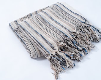 Blue, Beige, Gray Turkish Linen Towel - Light Weight Beach Towel - Natural Material - Towel For Bath / Travel - Versatile Towel for Kitchen