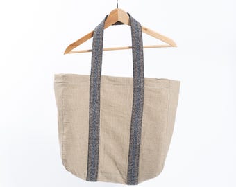 OP=OP-Feraye linnen draagtas, katoenlinnen schoudertas, grote alledaagse draagtas, minimalistische bohotas, neutrale strand- en boodschappentas