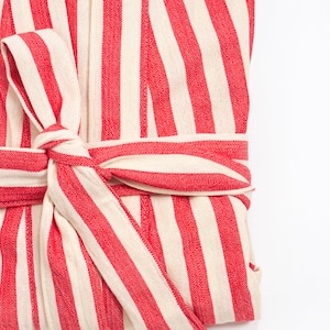 Red Striped Robe Bohemian Lightweight Bathrobe, Red Stripe Robe, Boho Duster Coat, Linen ...