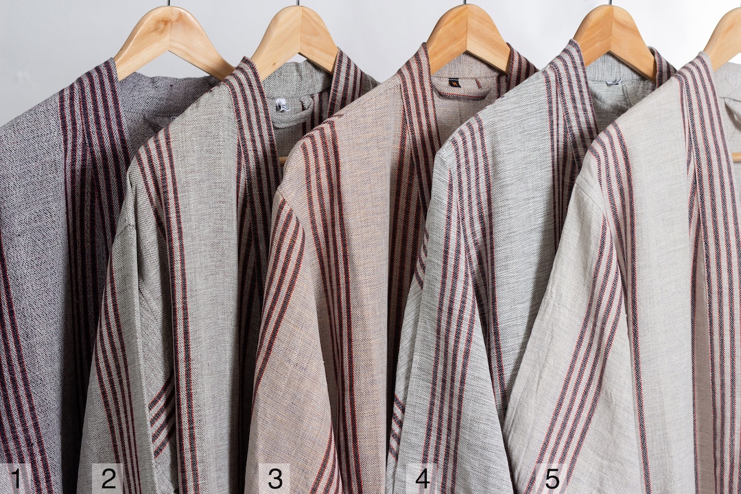Clearance-bohemian Style Cotton Casual Kimono Robe, Ethnic Linen Robe ...