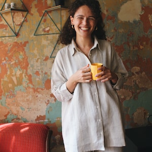 Pajamas Gift Set, Linen Loungewear Short Set, Christmas Gift Box, Striped Housewear for Gift, Girlfriend Gift Ideas, Pajamas for Bridesmaids