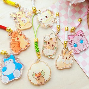 mix type poke | acrylic phone charms | Kawaii gift | Gamer gift