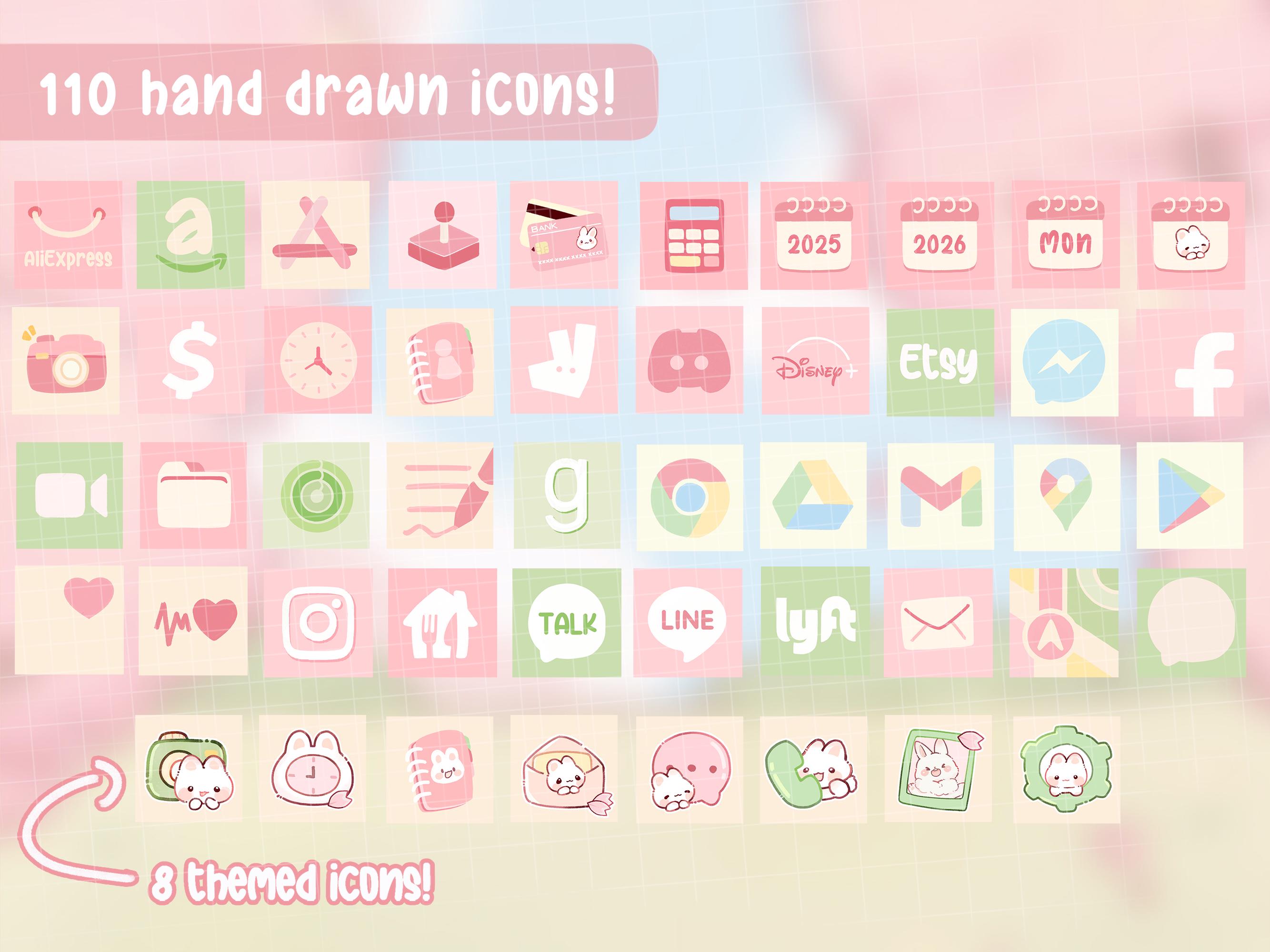 Cherry Blossom Sakura Bunny | iPad Ios & Android App Icons | Wallpaper ...