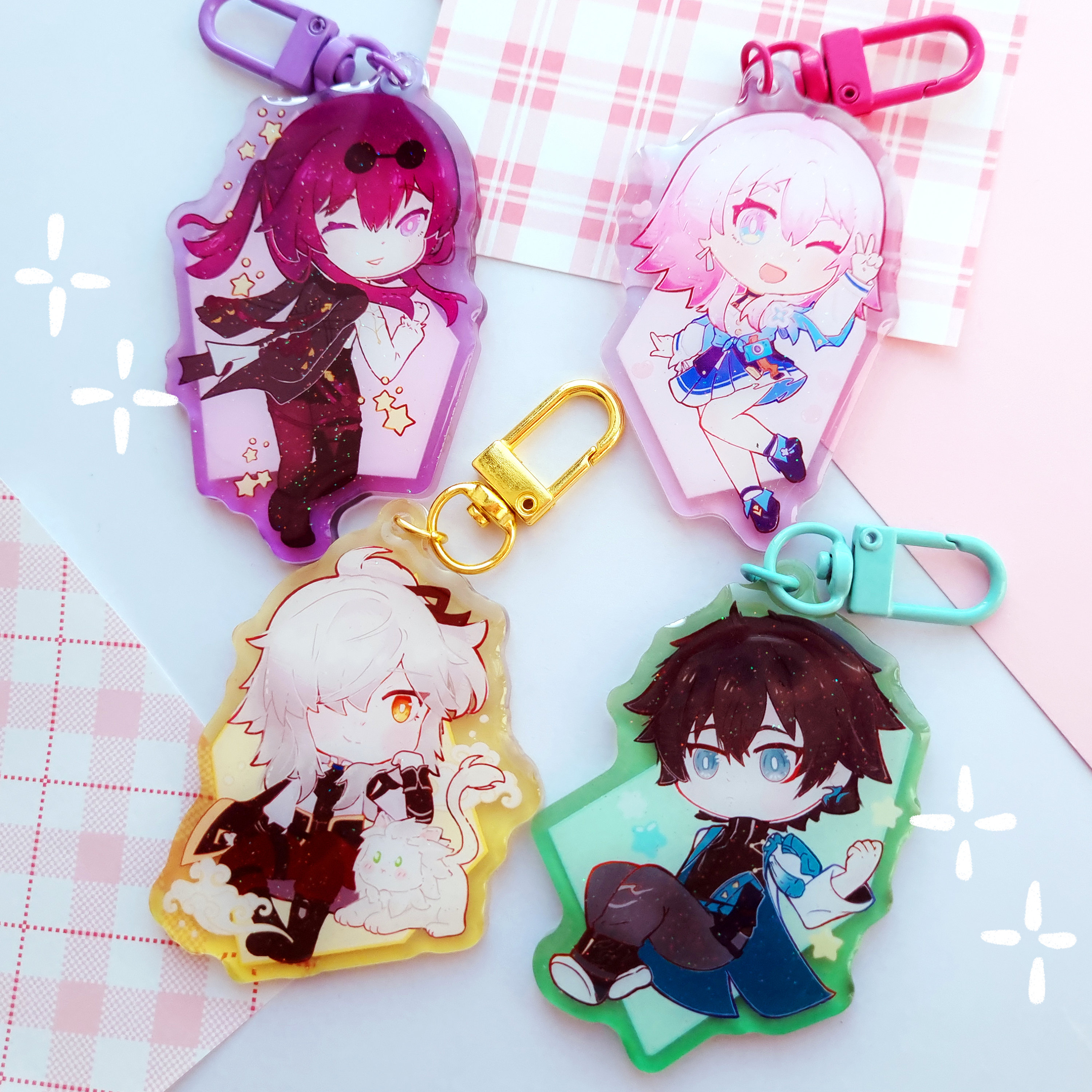 Honkai Star Rail - Kafka, Jingyuan Dan Heng Marth 7th Chibi Charm set