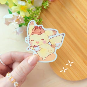 Matte vinylstickers porren | Gestanste Pikachu-sticker | Kawaiicadeau | Gamercadeau