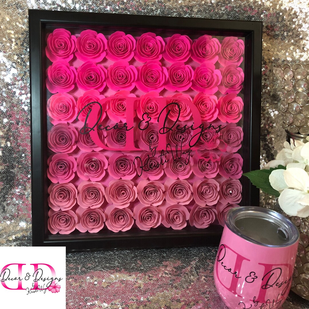 12x12 Personalized Flower Shadow Box Etsy