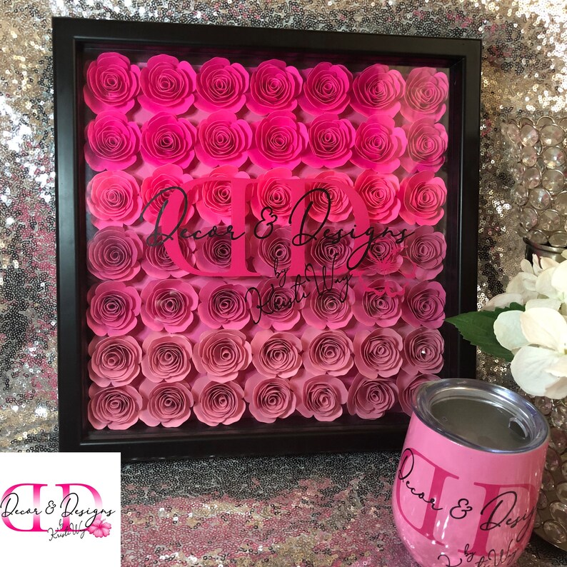 12x12 Personalized Flower Shadow Box Etsy