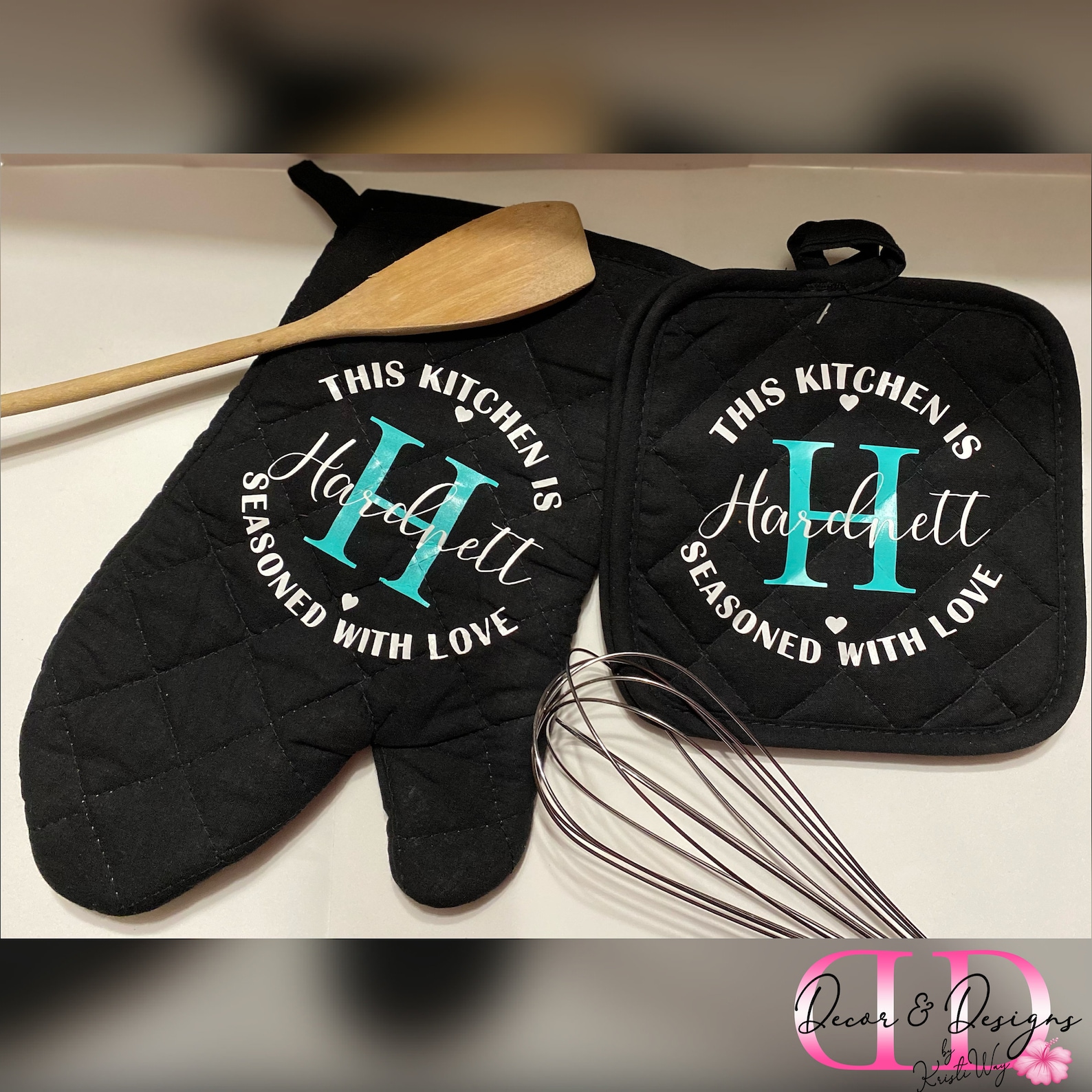 Personalized Pot Holder and Glove Set Etsy