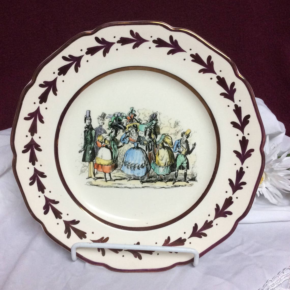 Gray Pottery Handpainted Plate England Etsy