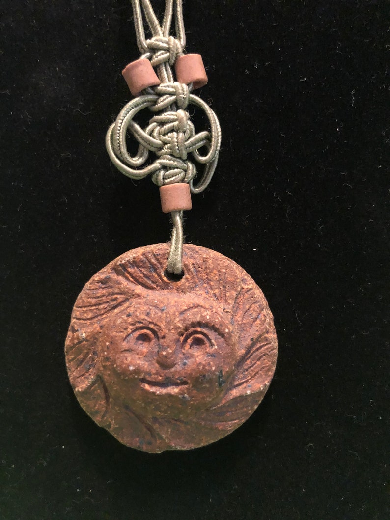 Weird Ugly Clay Jewelry Unique Sunburst Necklace Pottery Terra Etsy