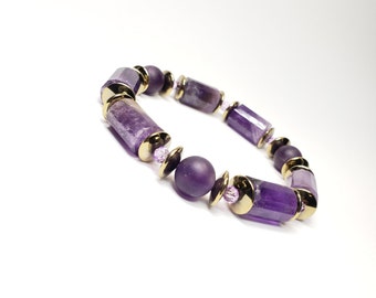 10MM Purple Amethyst Bracelet Small-Med Fit