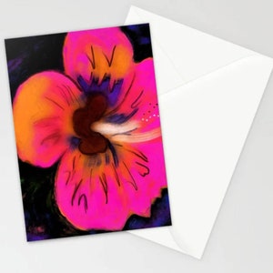 Hibiscus 1 - Beautiful Stationary Cards Created From Original Artwork by Portland Oregon Artist Paulette Holley