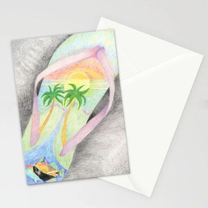 Slippa Landscape - Beautiful Stationary Cards Created From Original Artwork by Portland Oregon Artist Paulette Holley