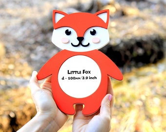 Kids photo frame, Fox frame, Red fox, Nursery decor, Baby shower, Newborn gift, Baby room decor, Wooden frame, Christening Gift