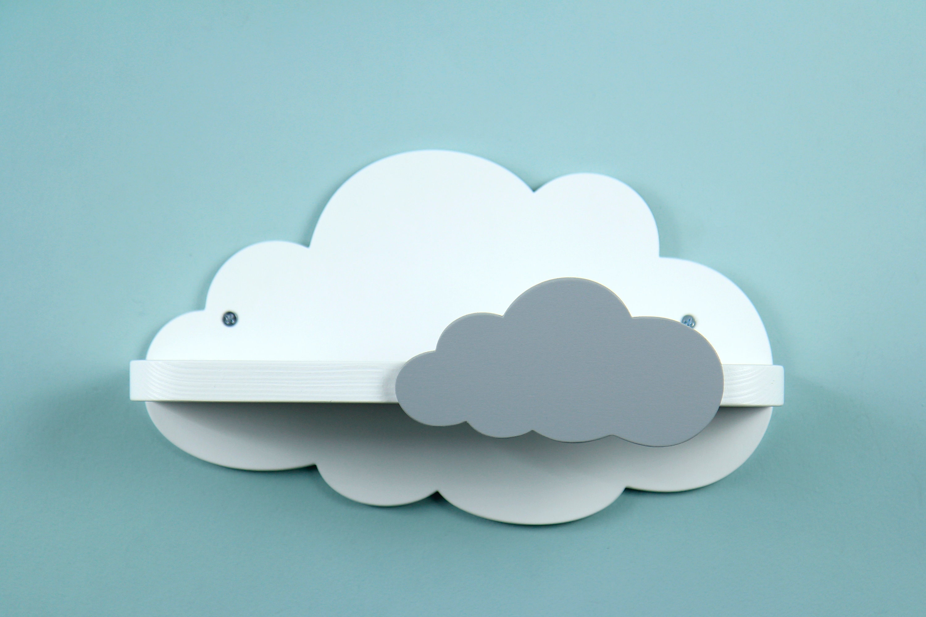 White Wooden Cloud Shelf With Border Cloud, Floating Shelf, Сloud Wall Shelf for Nursery