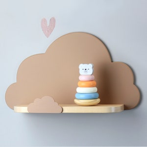 Colorfull cloud shelf, Shelf for baby, Nursery wall decor, Kids room, Wall decorations, Wooden shelf, Decor for baby nursery