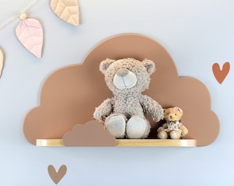 Cloud Shelf for Nursery, Wooden Kids Room Shelves, Wall Decor, Baby Shower Gift, Playroom Storage
