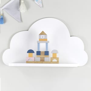 White cloud shelf, Wooden floating shelf, Сloud wall shelf for nursery, Nursery room wood rack, Bookshelf for kids room