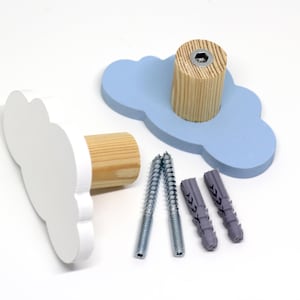 Wooden Cloud Wall Hook – Kids Room Coat Hook – Nursery Wall Decor – Cloud-Themed Storage – Handmade Wooden Hook