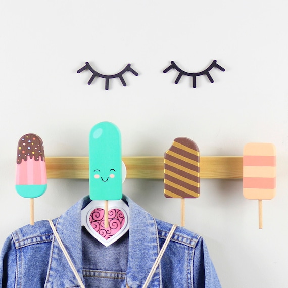 Wooden Ice Cream Wall Hook Kids Coat Rack Cute Wooden Hanger Coat Hook Kids Hooks Clothes Hanger Kids Room Wall Ecor Nursery Decor Etsy Canada