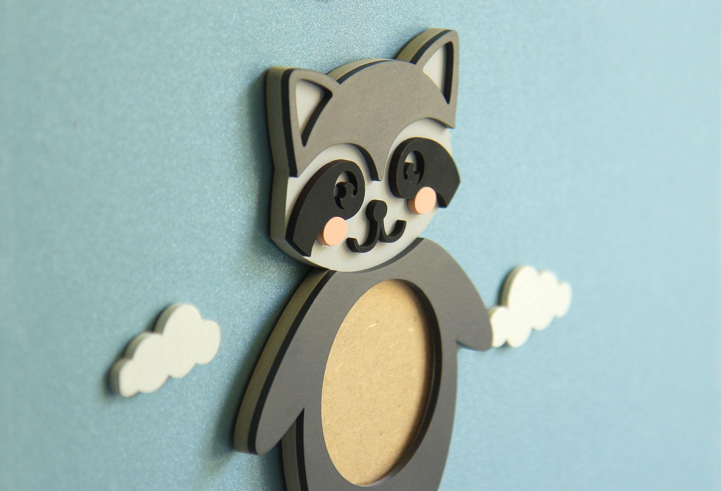 Racoon Photo Frame, Kids Picture Frame, Baby Shower Gift, Wooden Animal ...