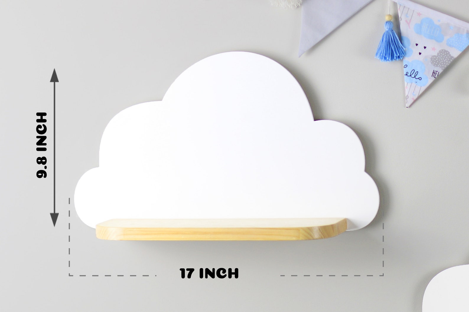 Wooden Cloud Shelf, Floating Shelf, Cloud Shelf for Baby Nursery