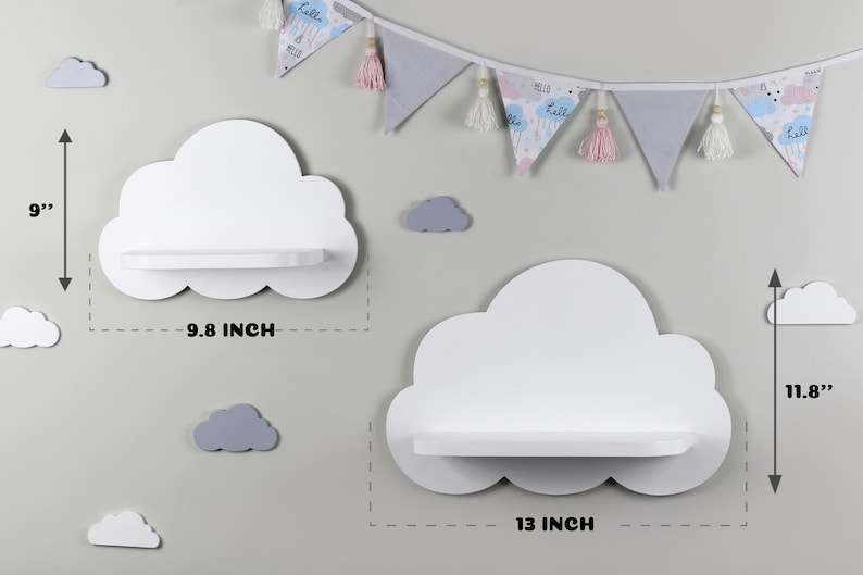 Cloud Shelf for Nursery, Wooden Floating Shelf, Nursery Room Wood Rack