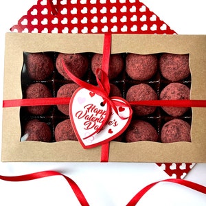 Vegan Chocolate Raspberry Truffles Gift Box: Gluten-Free, Sugar-Free