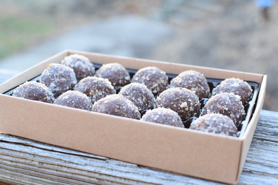 Vegan Chocolate Almond Bliss Balls Truffles Gift Box Etsy