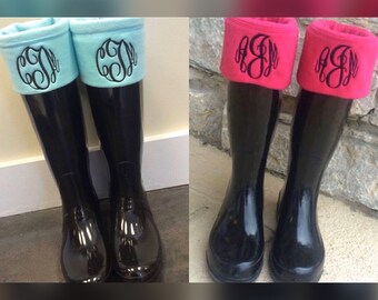 monogrammed boot cuffs