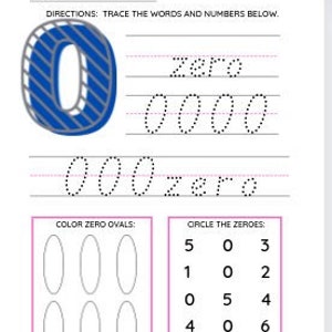 Tracing numbers 0-9