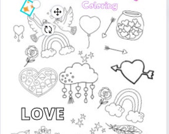 Free Valentine coloring sheet