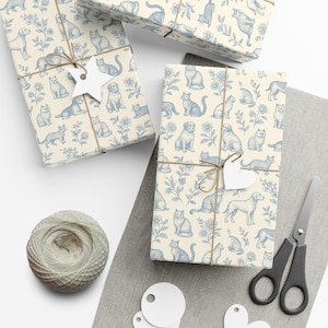 Charming Animal Dog Cat Wrapping Paper – Cute Gift Wrap for Baby Showers, Birthdays, Kids Parties, Woodland Animal Theme, Nursery Style